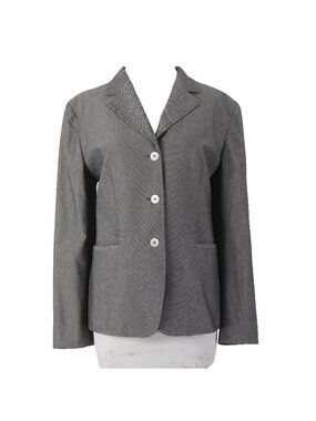 Antonio Fusco Blazer Jacket Sz 50 Black White Buttons 100% Cotton Jacket